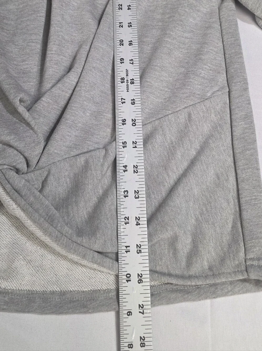 Lumiere Womens Size Large Gray Twist-Knot Front Long Sleeve Top